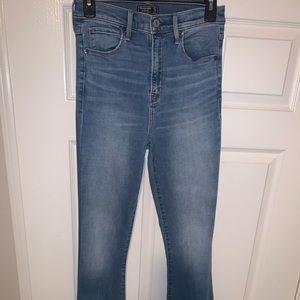 Light blue high waist flare jean